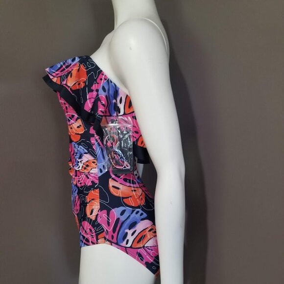 Tommy Hilfiger Ruffle Bandeau One Piece Swimsuit Size 6 - Picture 3 of 12